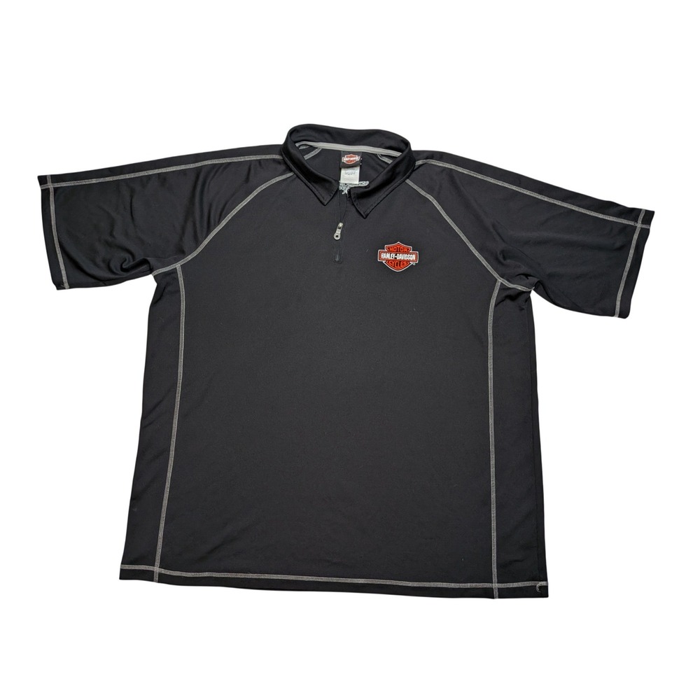 Harley-Davidson Peterson's Miami Polo Mens 3XL Black 1/4 Zip Dealer